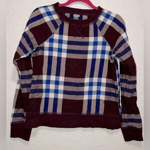 Aerie Long Sleeve Plaid Top, Size Small